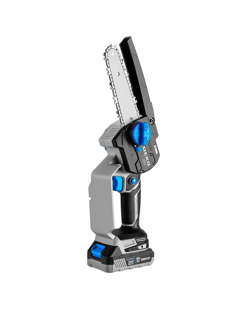 Пила цепная аккумуляторная бесщеточная DEKO DKCHS 20V, 6, 2 шины и 3 цепи в кейсе — изображение 4