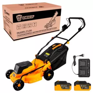 Газонокосилка аккумуляторная бесщеточная DEKO DKLM40V, 2х20В, 2x4.2Aч, двойное з/у, 370мм
