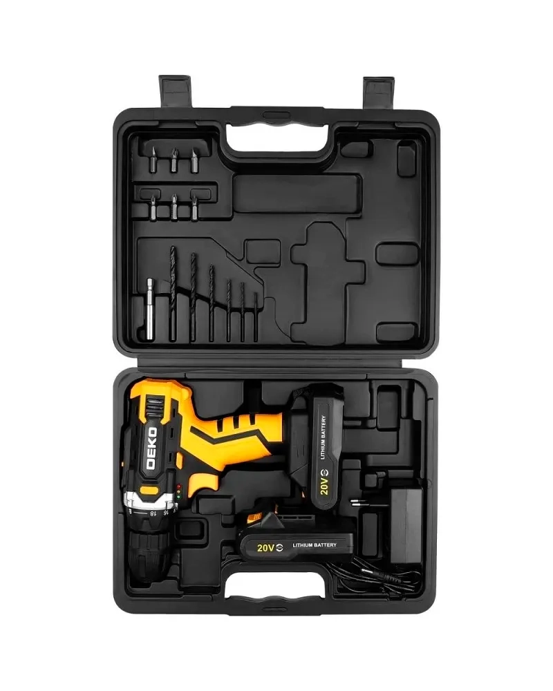 Аккумуляторная дрель-шуруповерт DEKO Banger 20V ONE+ SET1 в кейсе — изображение 3